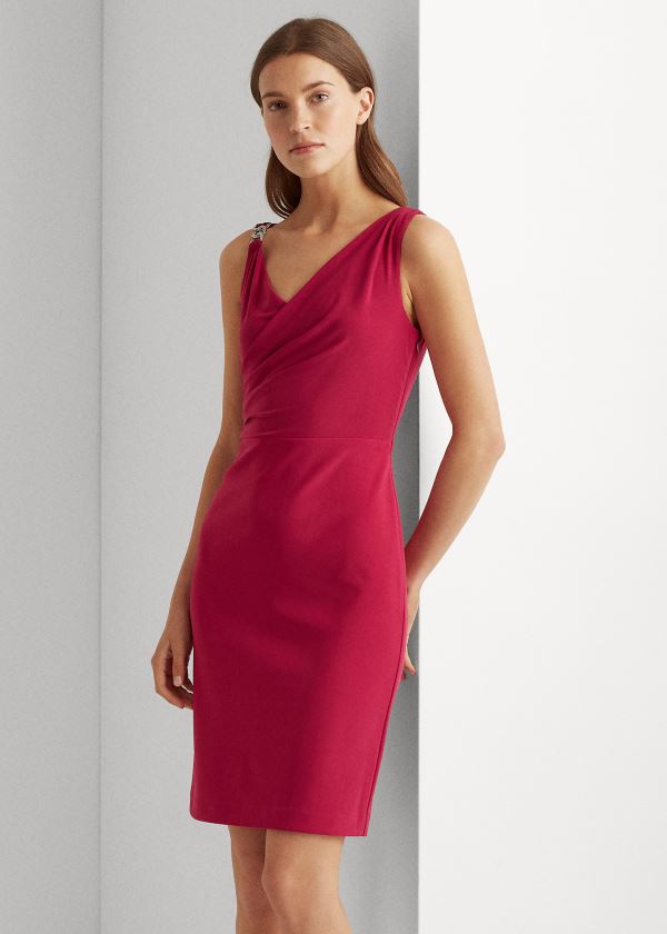 Vestidos Ralph Lauren Mujer Fucsia Claro - Surplice Cocktail - ULONP6583